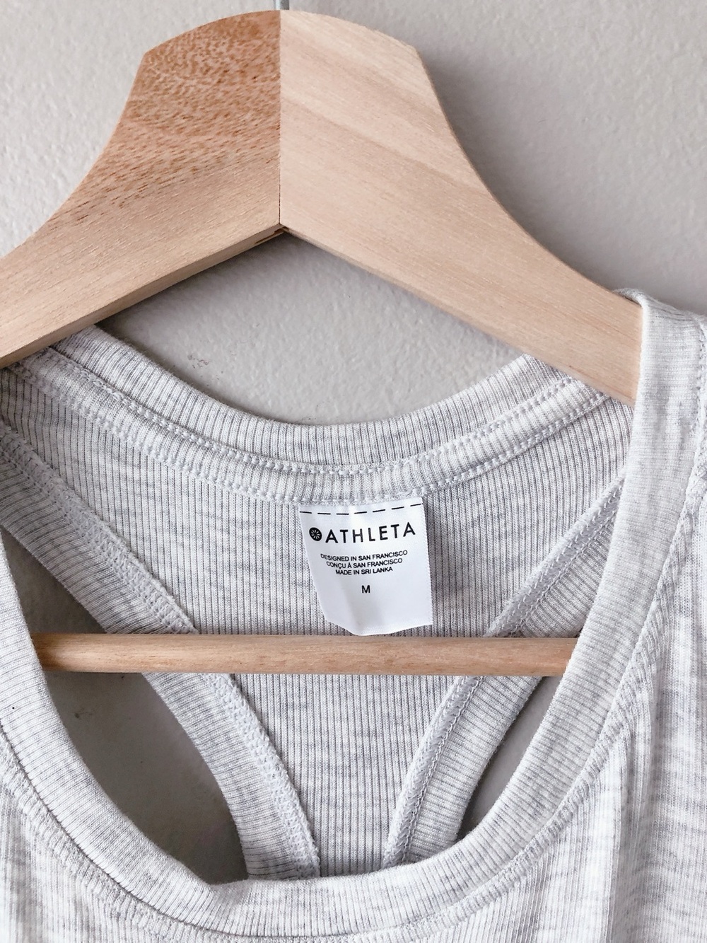 Athleta Heathered Light Gray Racerback Tank Top lightweight athleisure shirt - Picture 9 of 11